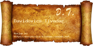 Davidovics Tivadar névjegykártya