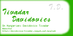 tivadar davidovics business card